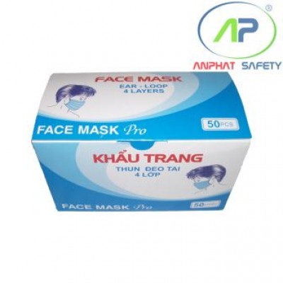 Khẩu trang y tế 4 lớp (Màu Xanh)